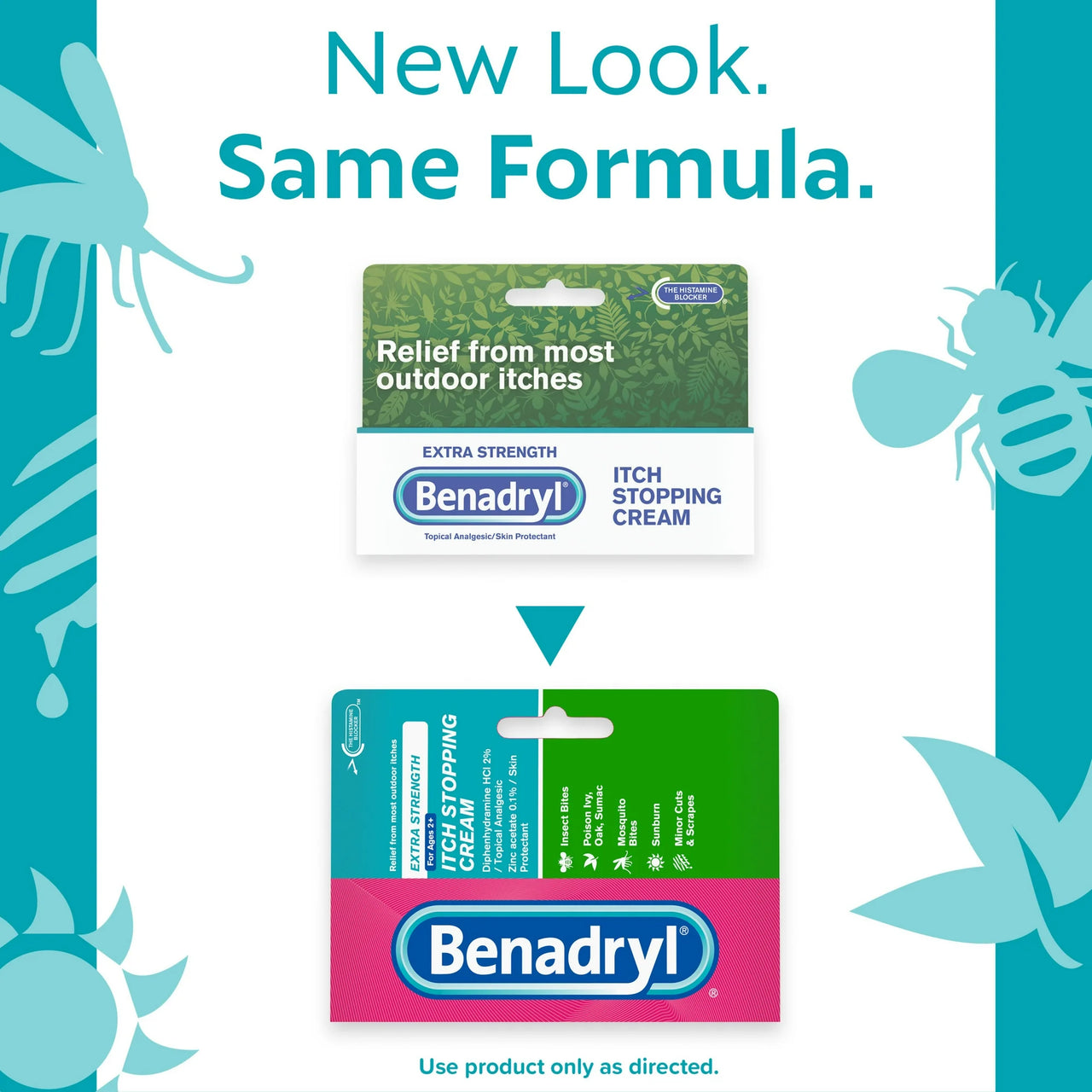 BENADRYL Crema para detener la picazón, fuerza extra, para el alivio de la piel con picazón y erupciones cutáneas con difenhidramina