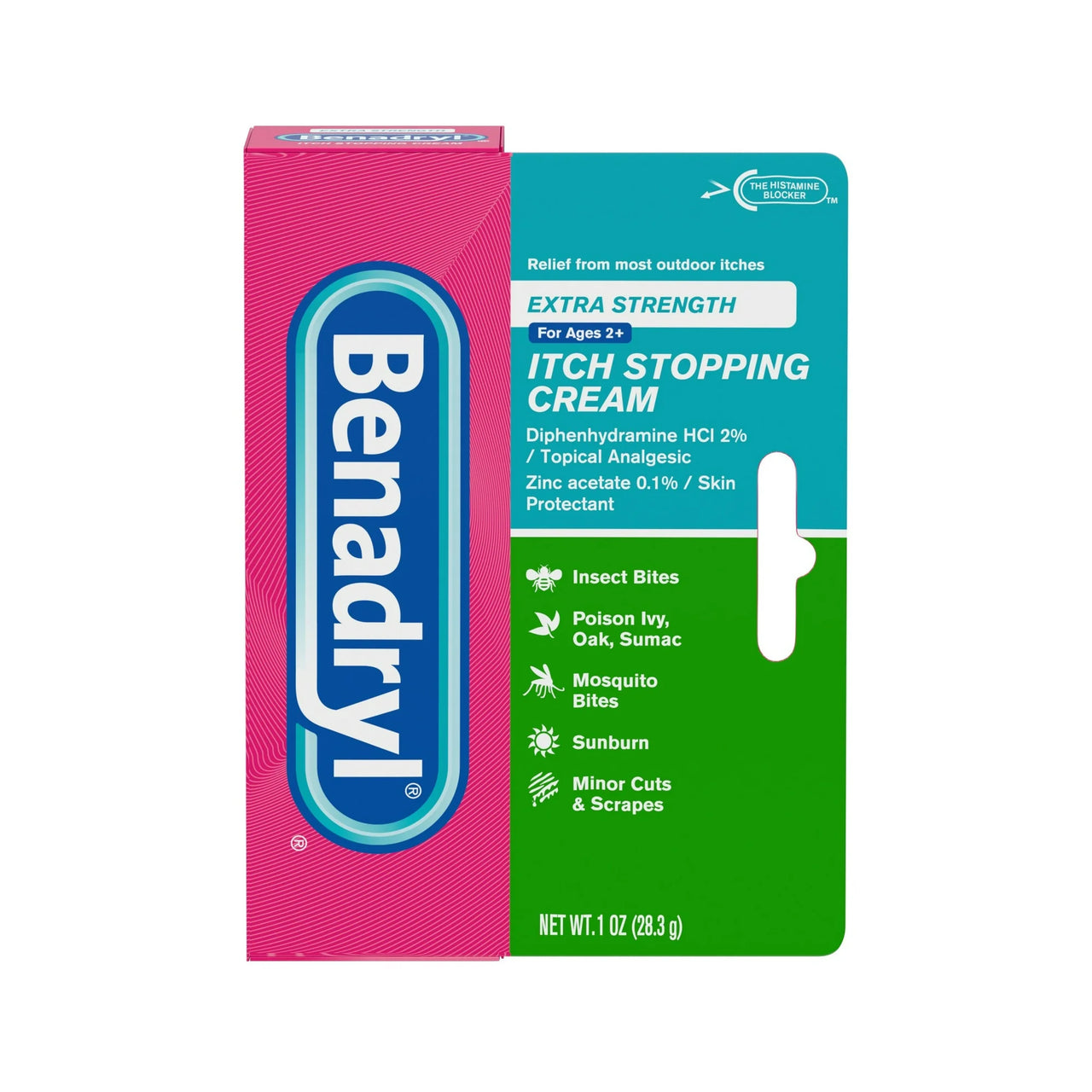 BENADRYL Crema para detener la picazón, fuerza extra, para el alivio de la piel con picazón y erupciones cutáneas con difenhidramina