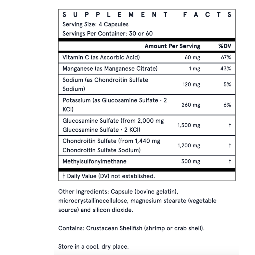 Glucosamina + Condroitina + MSM