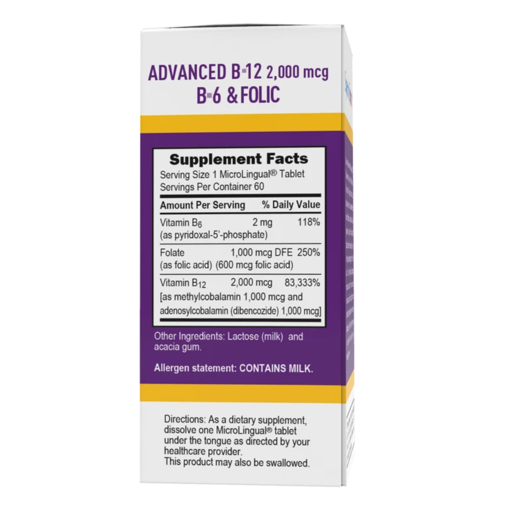 ADVANCED B12 2000MCG ÁCIDO FÓLICO 600MCG