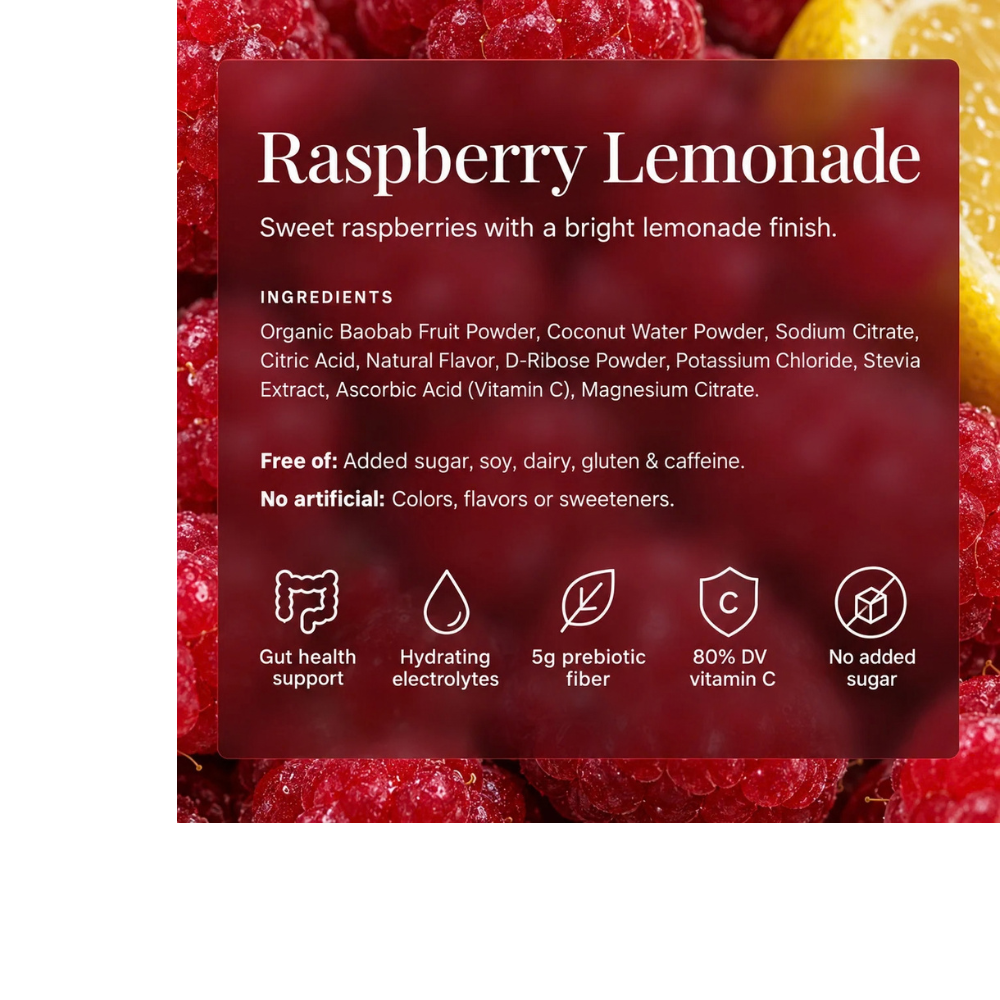 GUT HEALTH + HYDRATION RASPBERRY LEMONADE