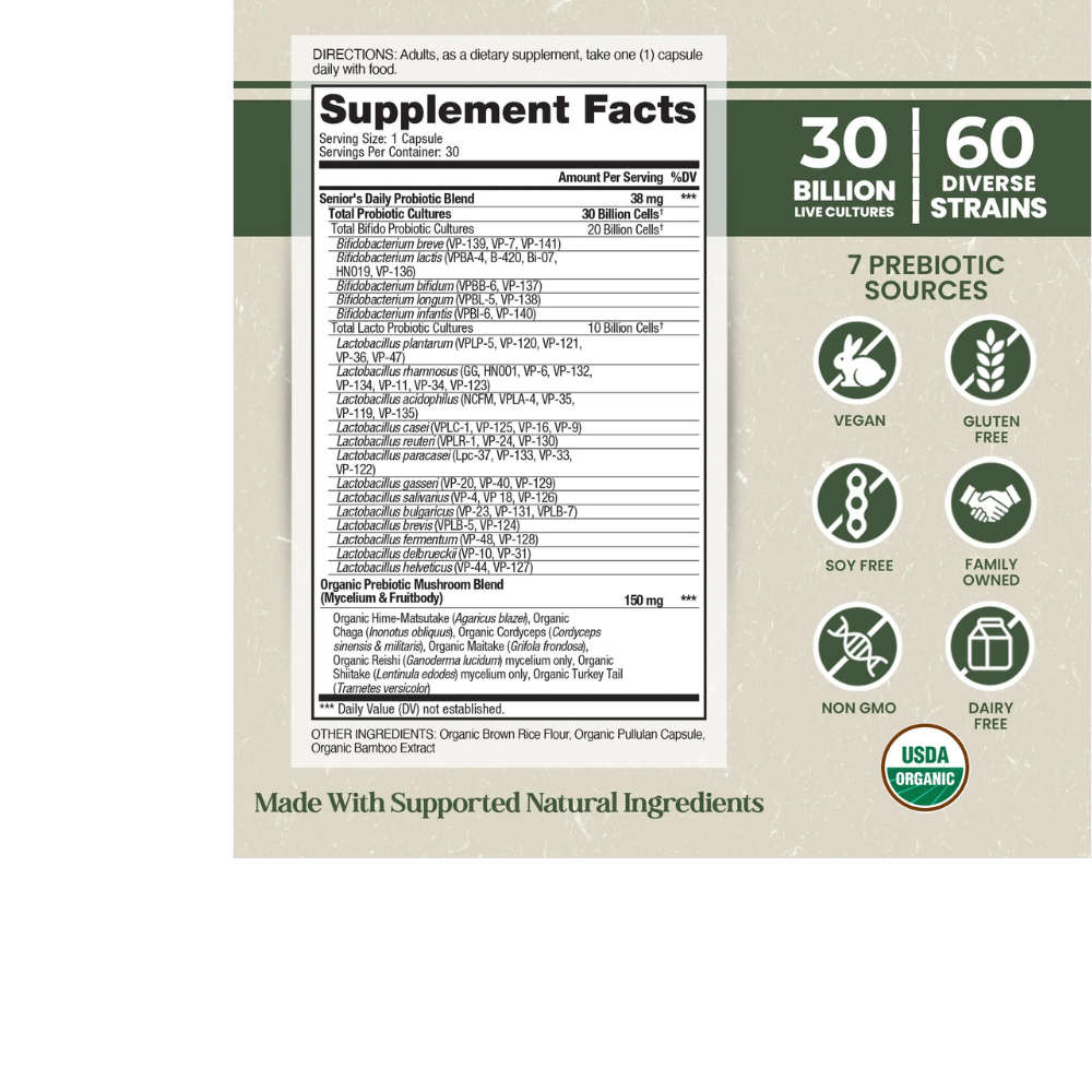 Organic Flora Men’s Daily Probiotic Supplement