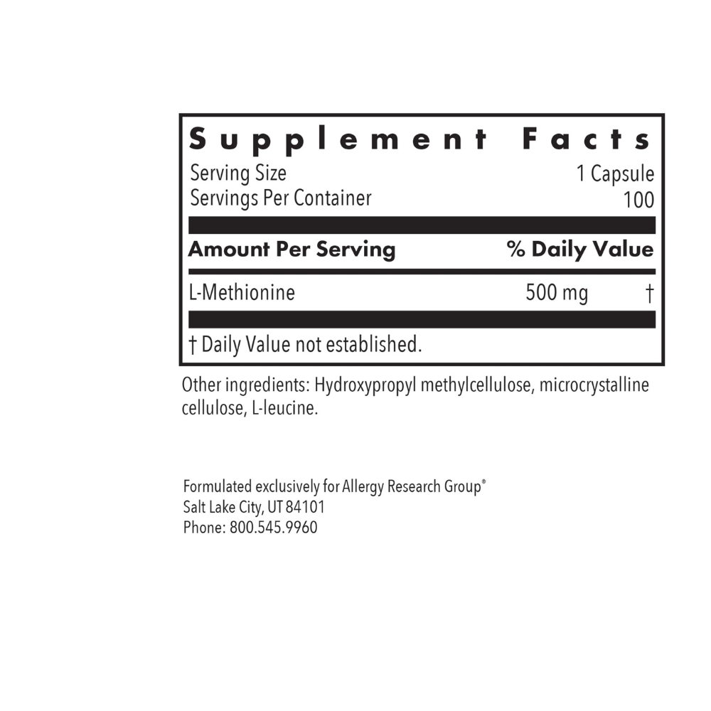 L-Methionine 500 Mg