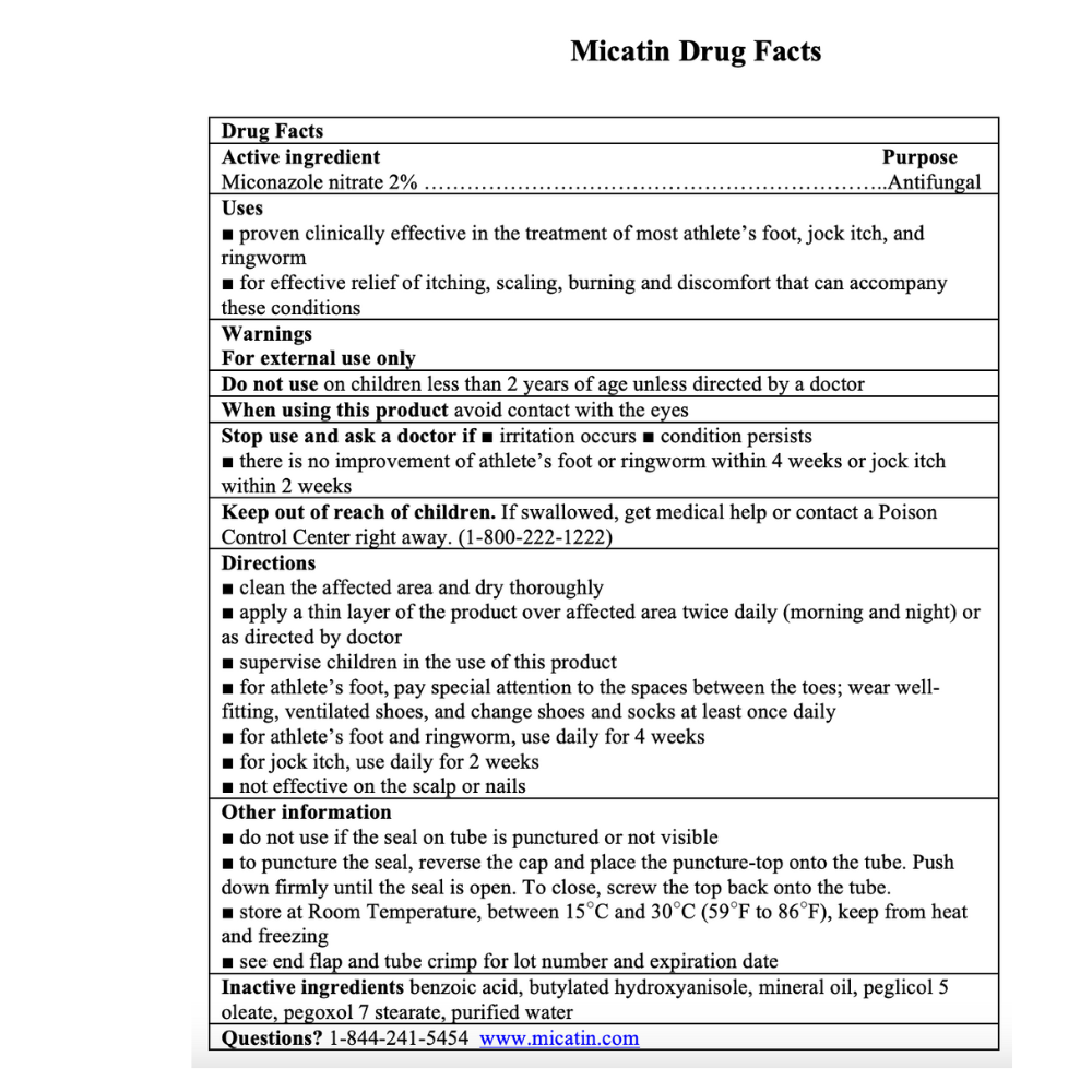 Micatin Antifungal Cream