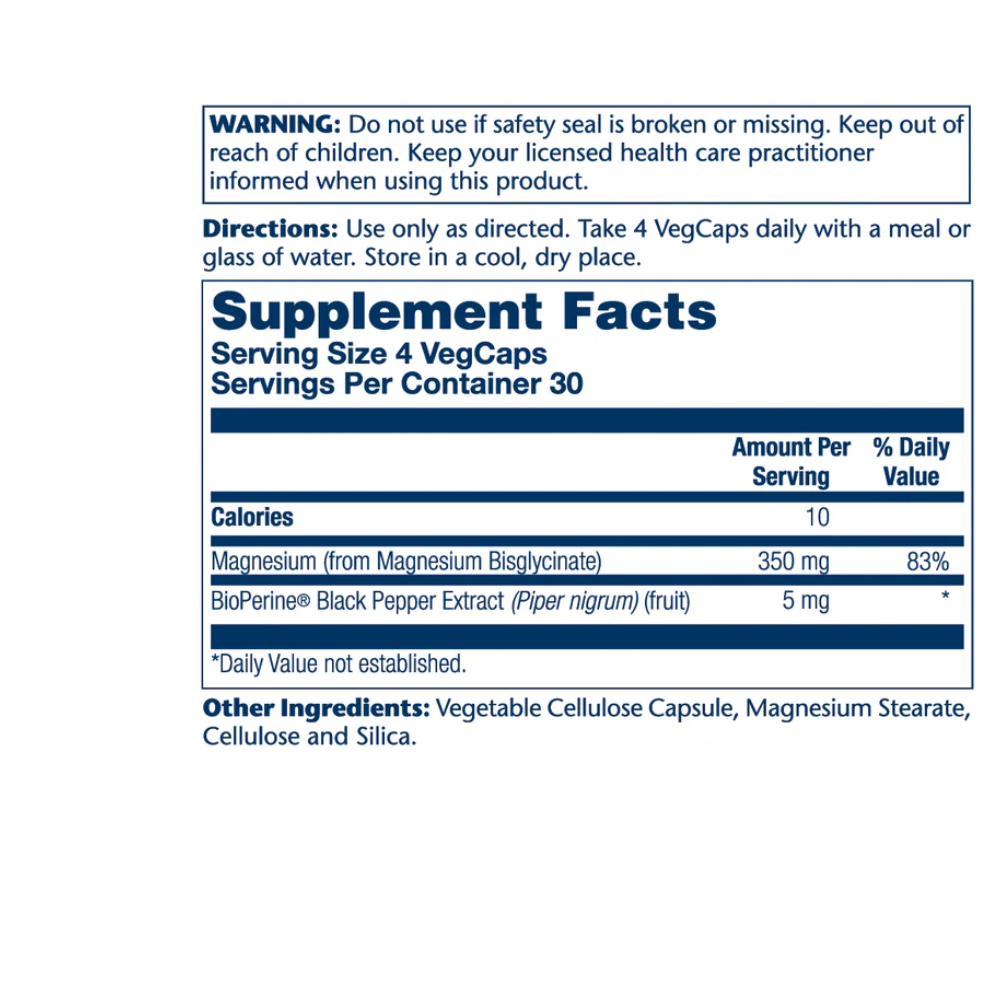 Glicinato de magnesio – 350 mg