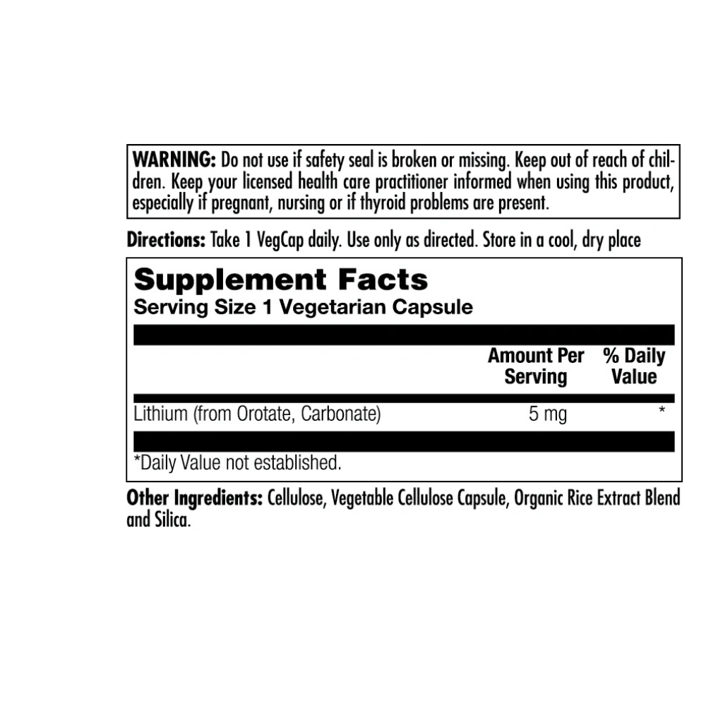 Litio Orotato Cápsulas Vegetales 5mg