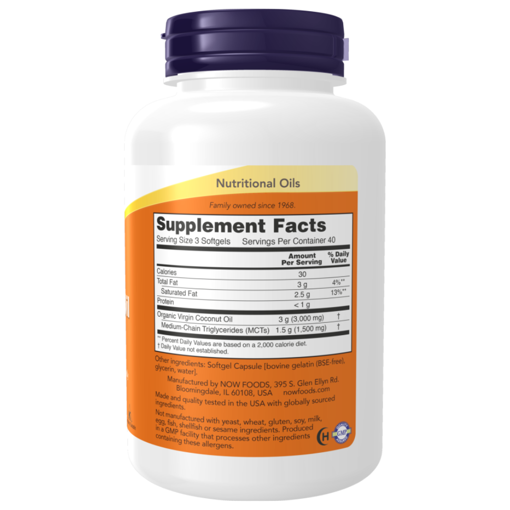 Perlas de Aceite de Coco Virgen 1000 mg