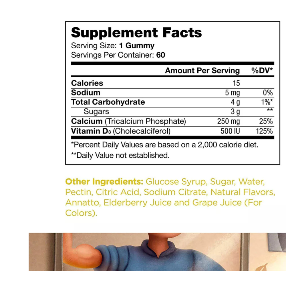Chapter One By Zahler Bones, Flavored Bone Building Calcium & Vitamin D3 Gummies