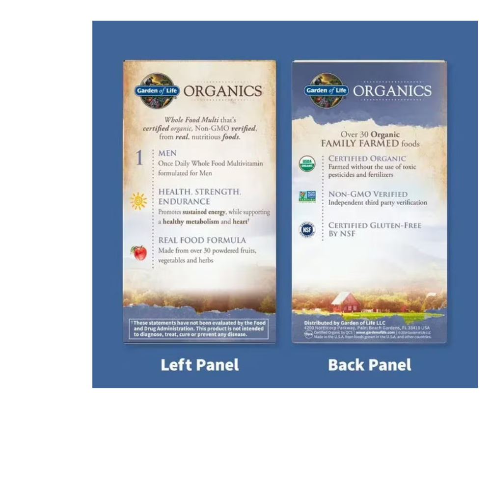 Organics Mens Once Daily Tablets