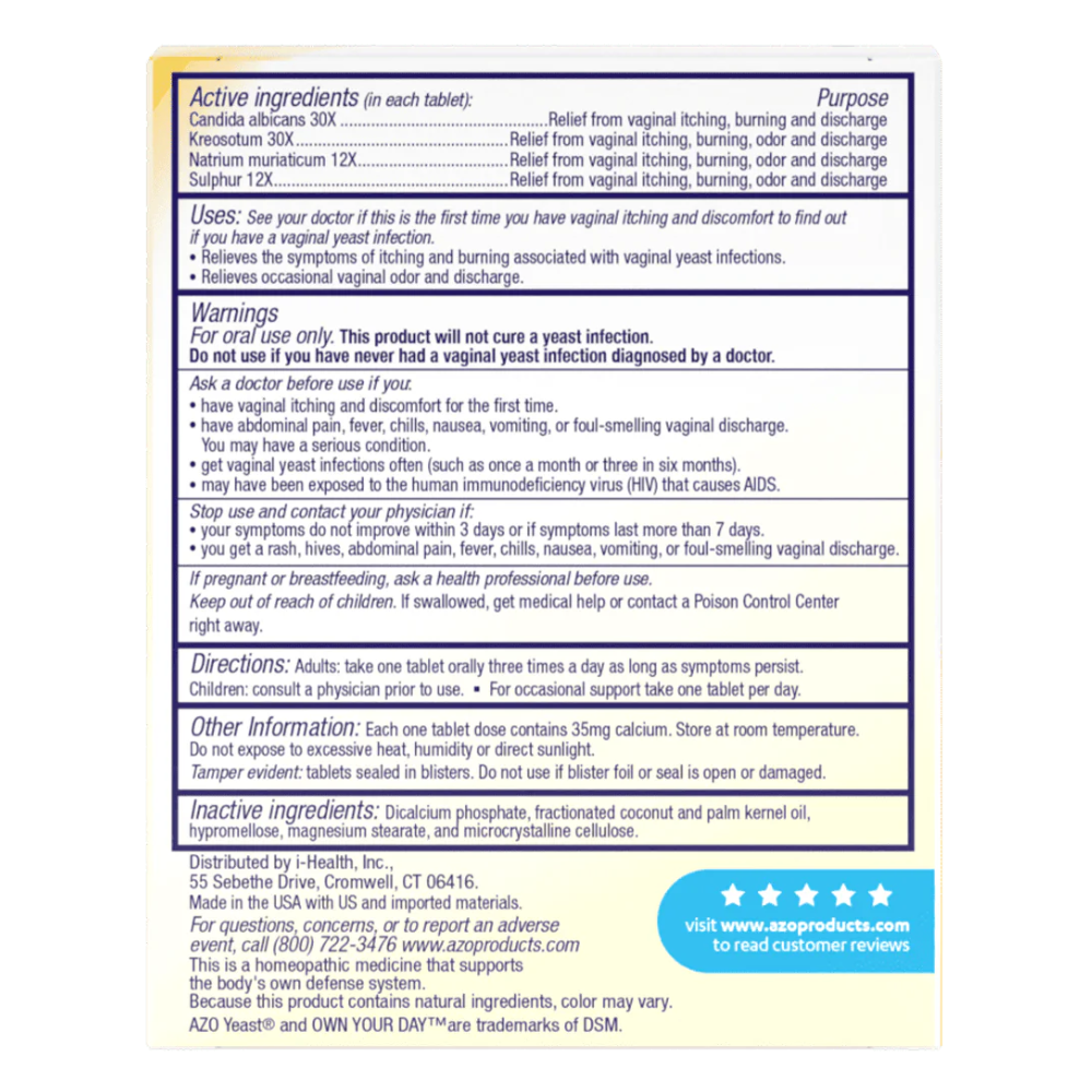 AZO Yeast Plus Tablets