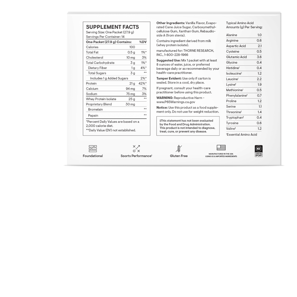 Whey Protein Isolate - Travel Packs - Vanilla