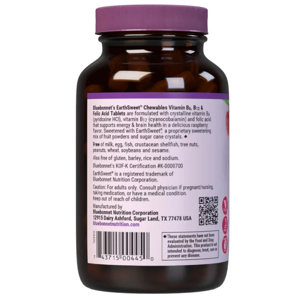 EARTHSWEET MASTICABLES VITAMINA B6, B12 Y ÁCIDO FÓLICO