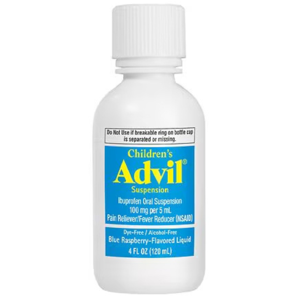 Advil Suspensión para niños sin colorantes sabor frambuesa azul