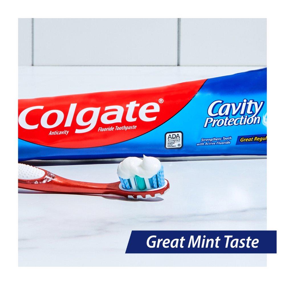 Colgate Cavity Protection Toothpaste with Fluoride, Great Regular Flavor