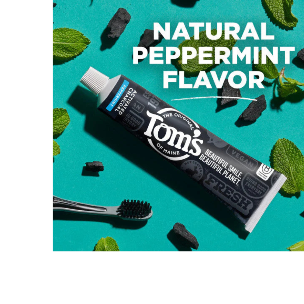 Activated Charcoal Peppermint Natural Toothpaste with Fluoride