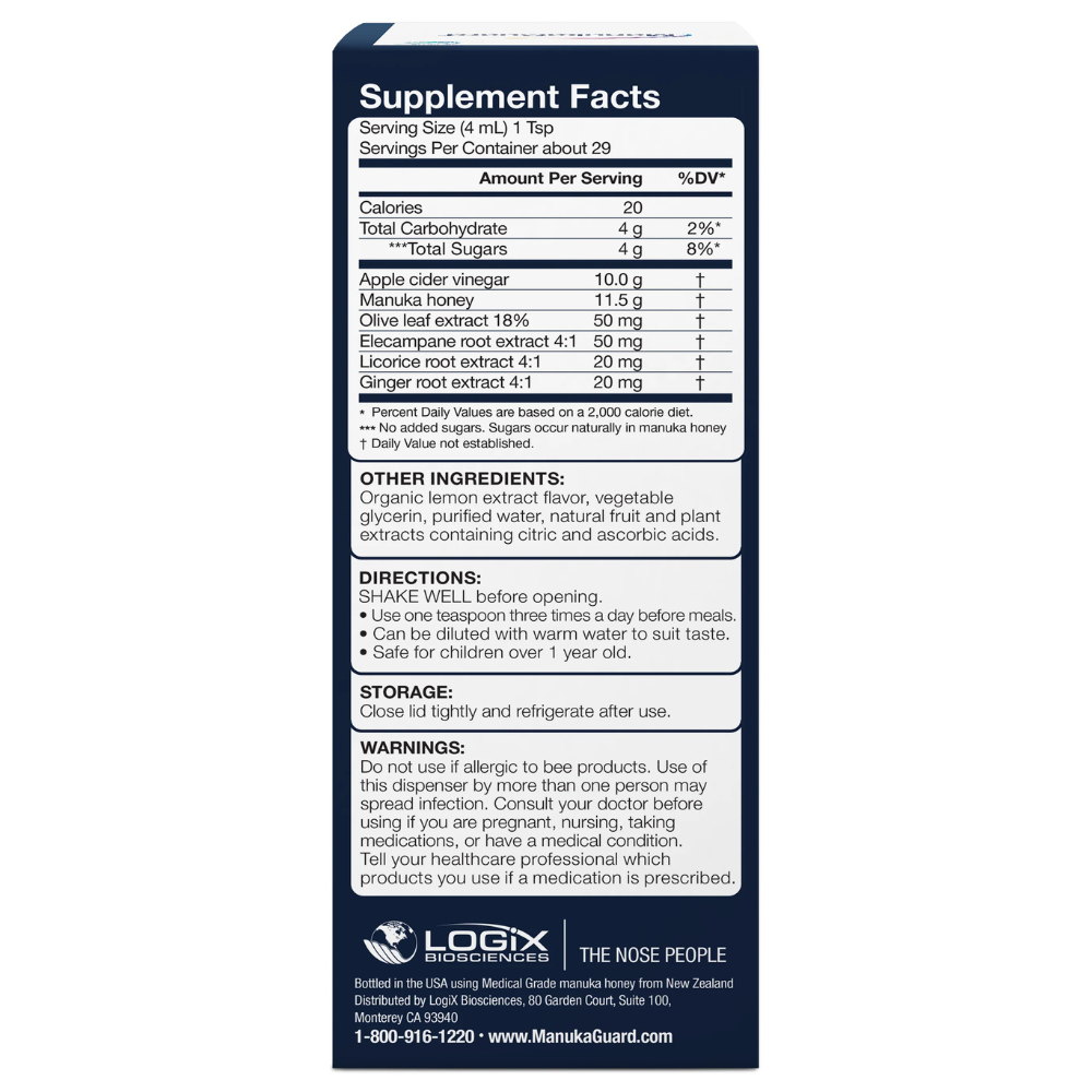 Cough & Throat Syrup, Medical Grade Manuka Honey, MGO 600