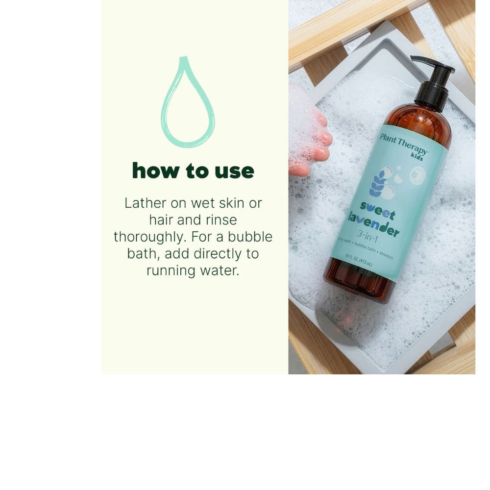 SWEET LAVENDER 3 IN 1 BODY WASH, BUBBLE BATH, SHAMPOO