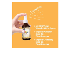 Thumbnail for Organics Vegan D3 Organic Spray 1,000 IU - Vanilla