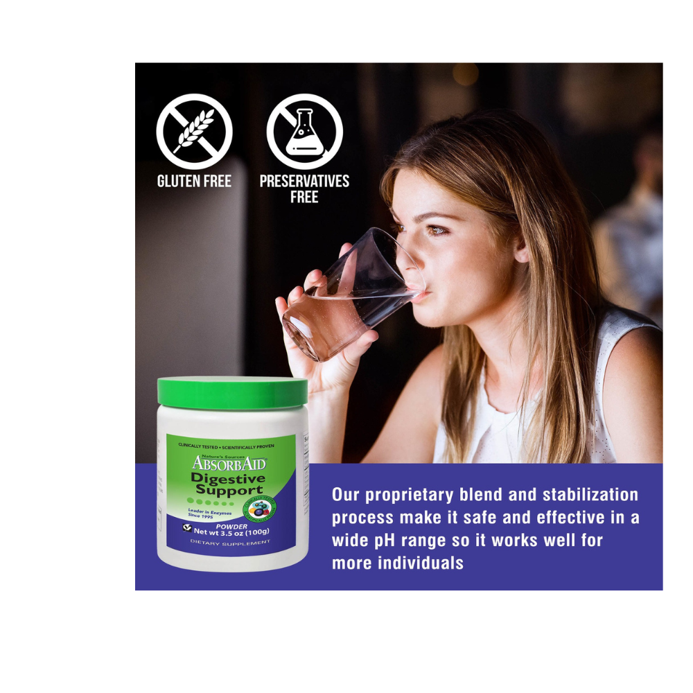 AbsorbAid Original 100g Fórmula Completa de Enzimas Digestivas en Polvo