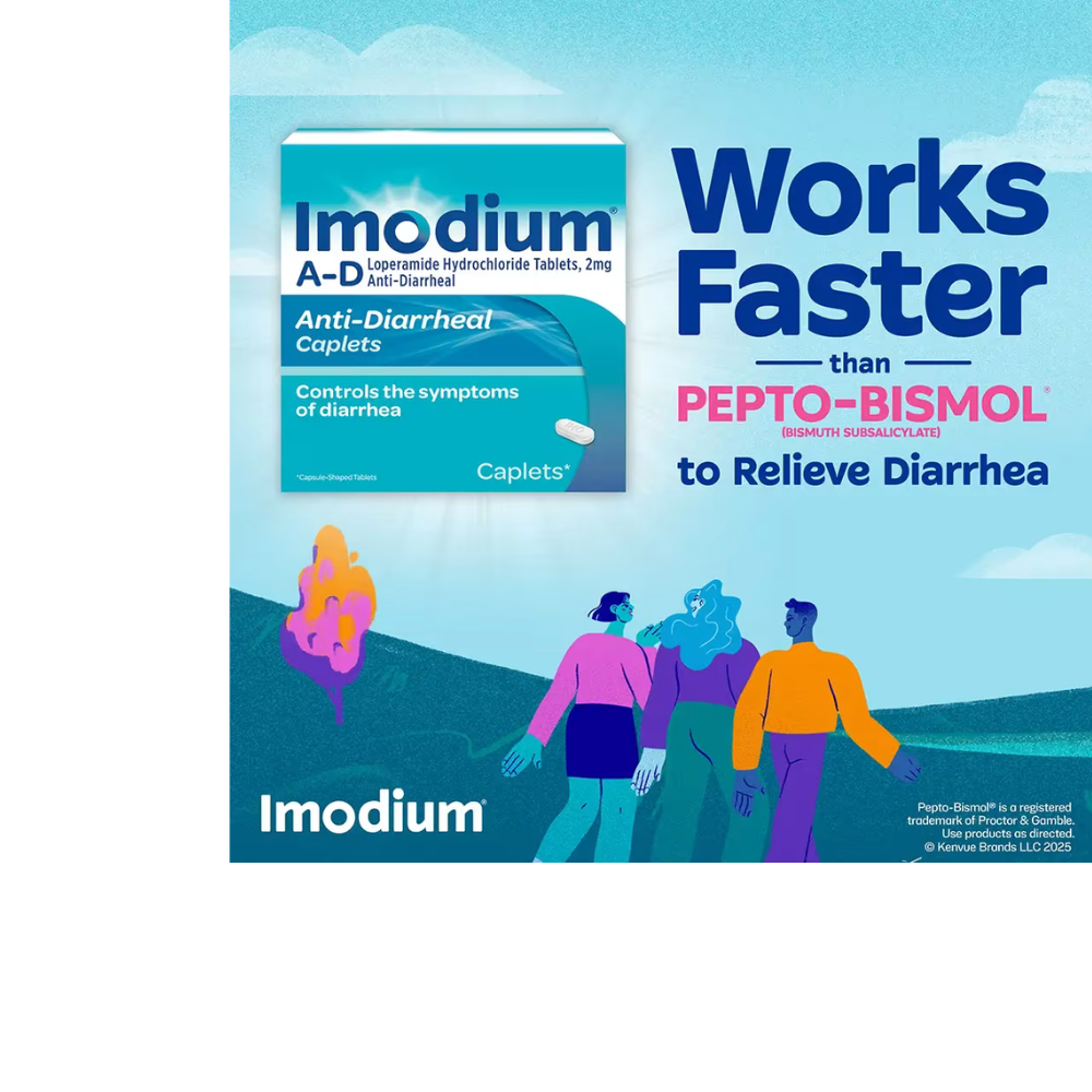 IMODIUM A-D Diarrhea Relief Caplets, Loperamide Hydrochloride