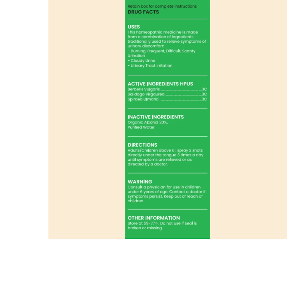 Urinary Comfort – Homeopathic Spray for Urinary Discomfort