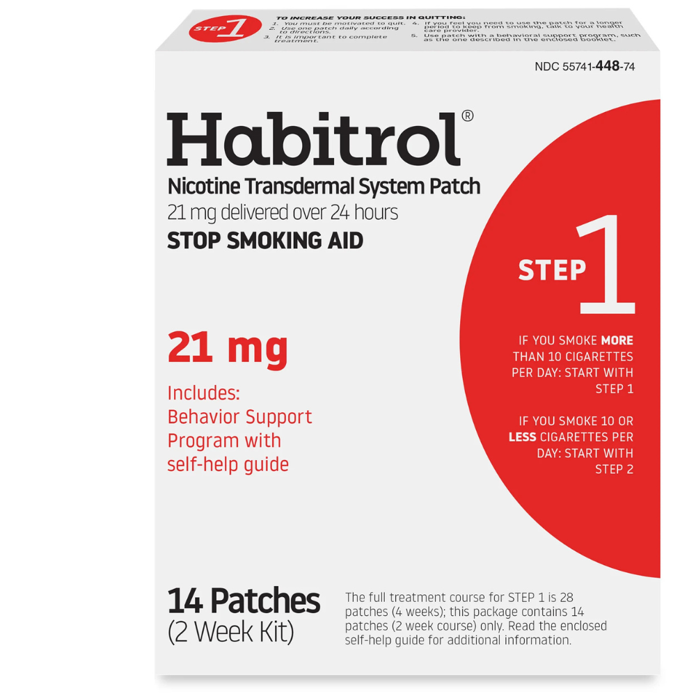 Habitrol Nicotine Transdermal System Patch (Step 1), Stop Smoking Aid (21 mg) 14 Patches (2 Week Kit)