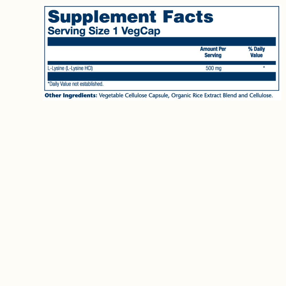 L-Lisina, Forma Libre 500mg