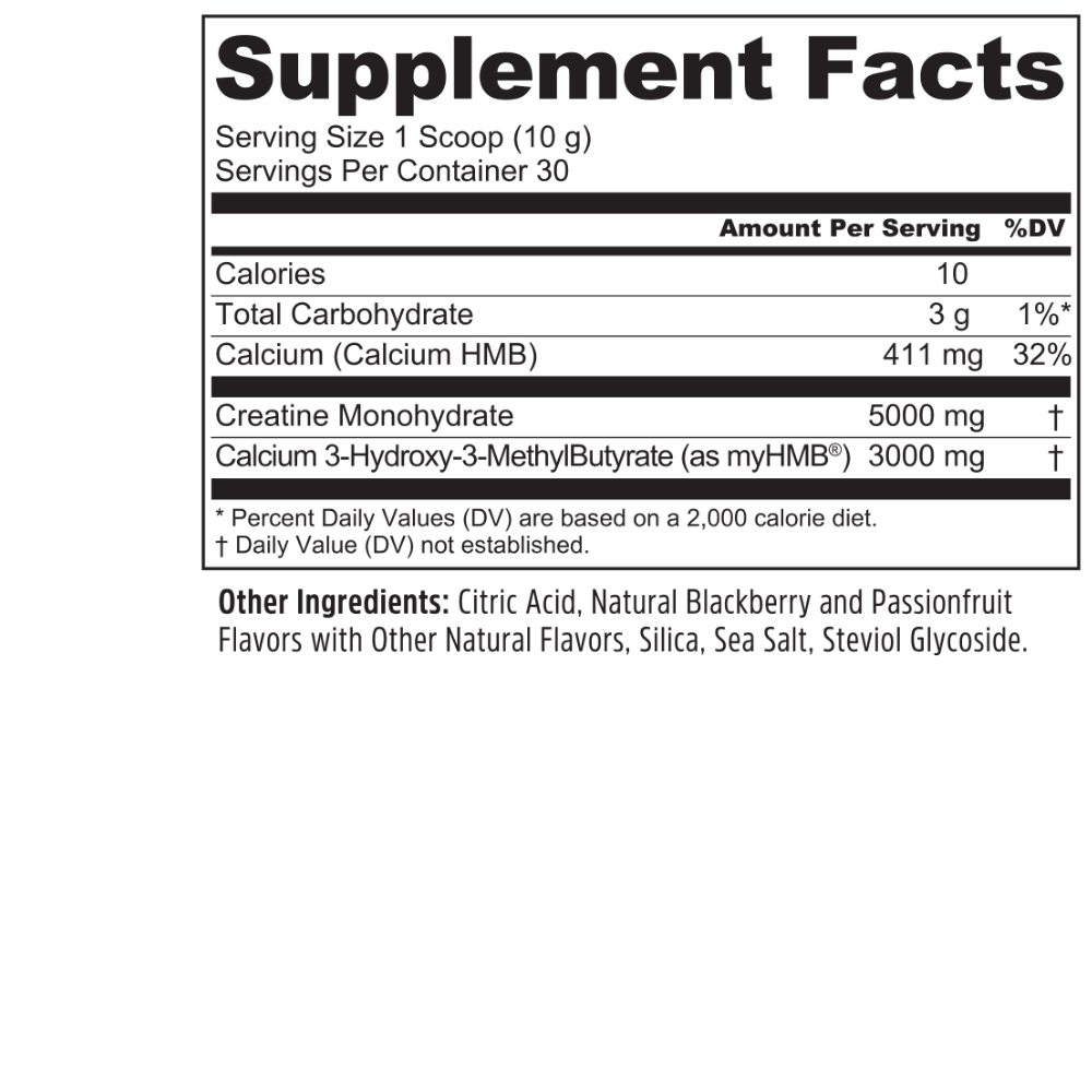 CREATINE + HMB POWDER, 30 Servings