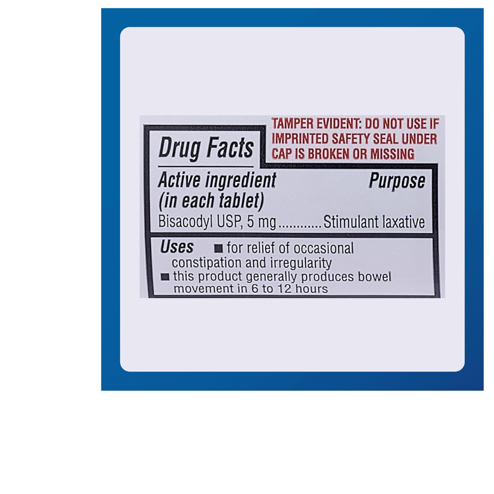Bisacodyl Stimulant Laxative, 5mg Enteric Coated,