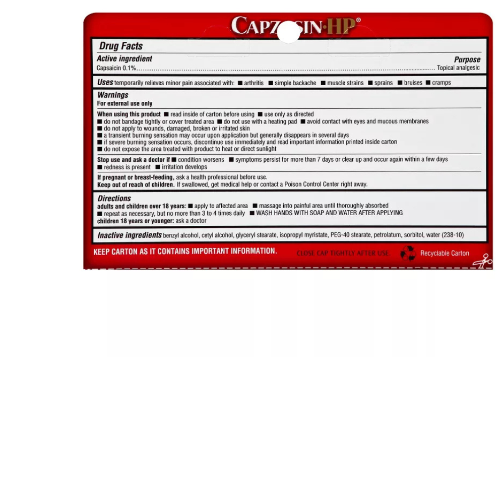 CAPZASIN-HP ALIVIO DEL DOLOR DE ARTRITIS