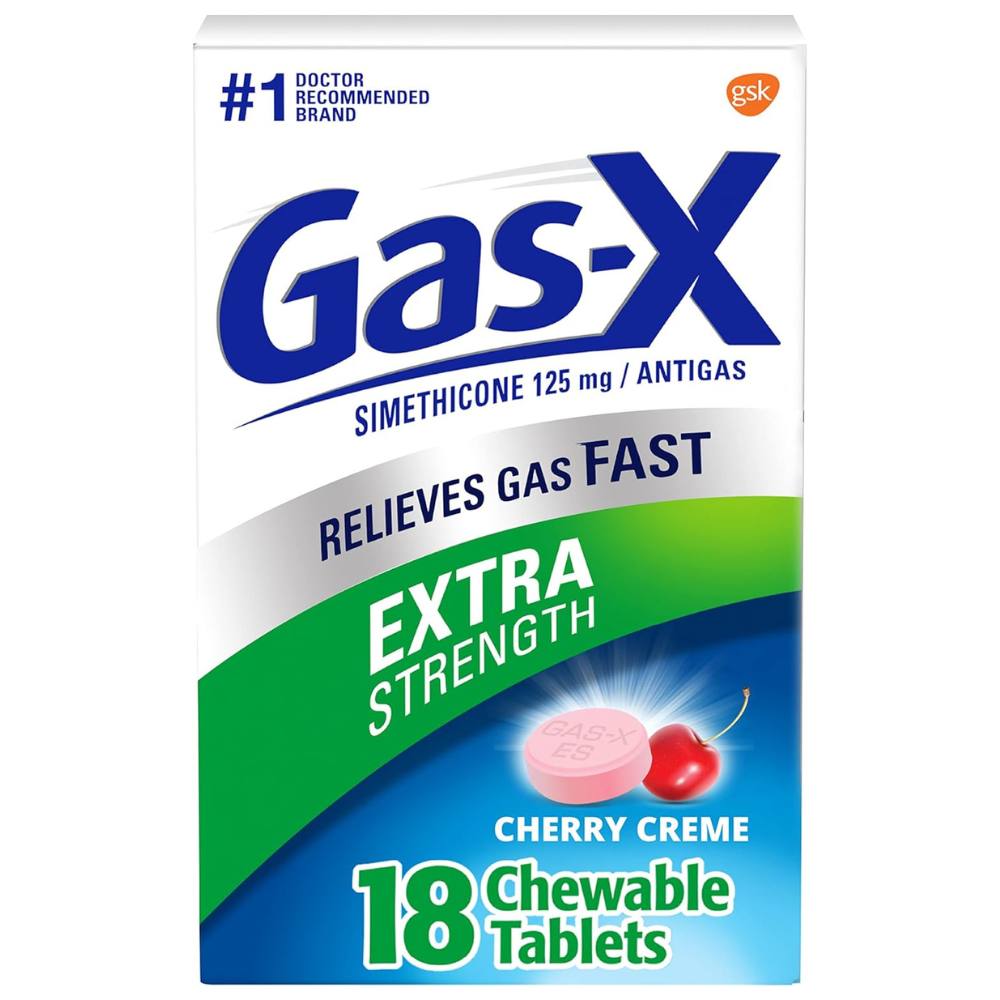 Gas-X Extra Fuerte Tabletas Masticables para el Alivio de Gases con Simeticona 125 mg