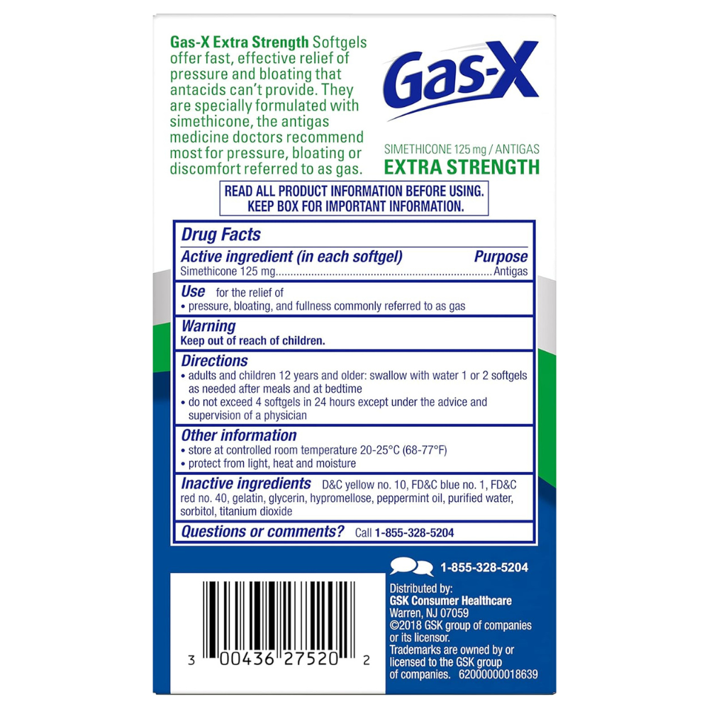 Gas-X Extra Strength Gas Relief Softgels with Simethicone 125 mg