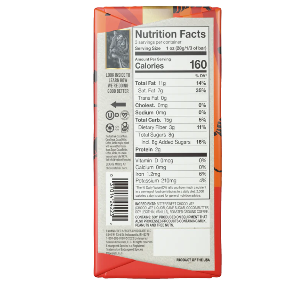granos de café espresso + chocolate negro 72%