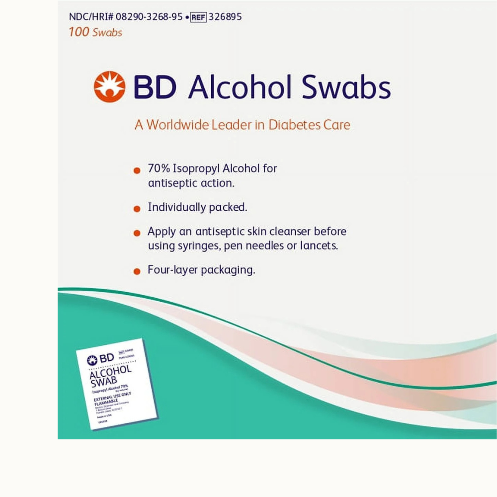 Becton Dickinson Alcohol Swab Pads 100 Count