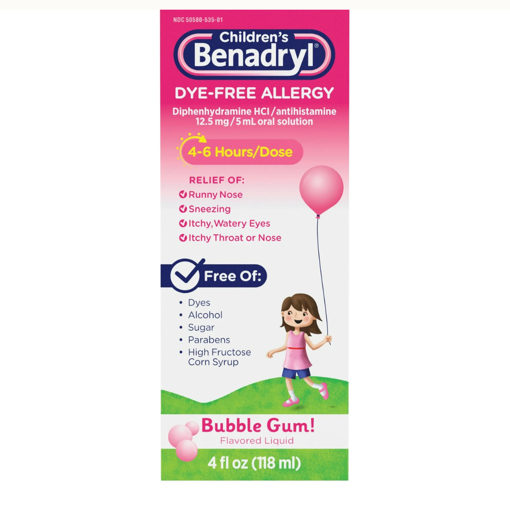 Children’s BENADRYL Dye-Free Allergy Liquid Diphenhydramine Antihistamine Allergy Medicine