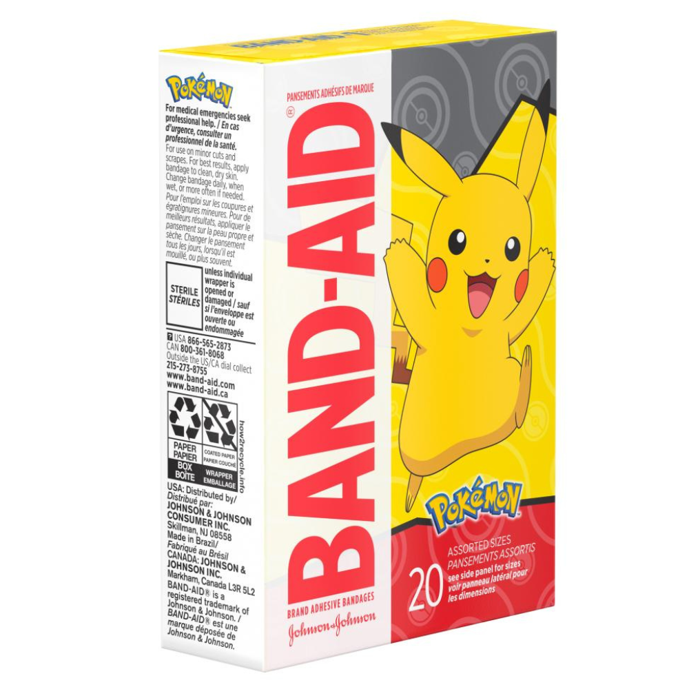 BAND-AID Brand Adhesive Bandages, featuring Pokémon