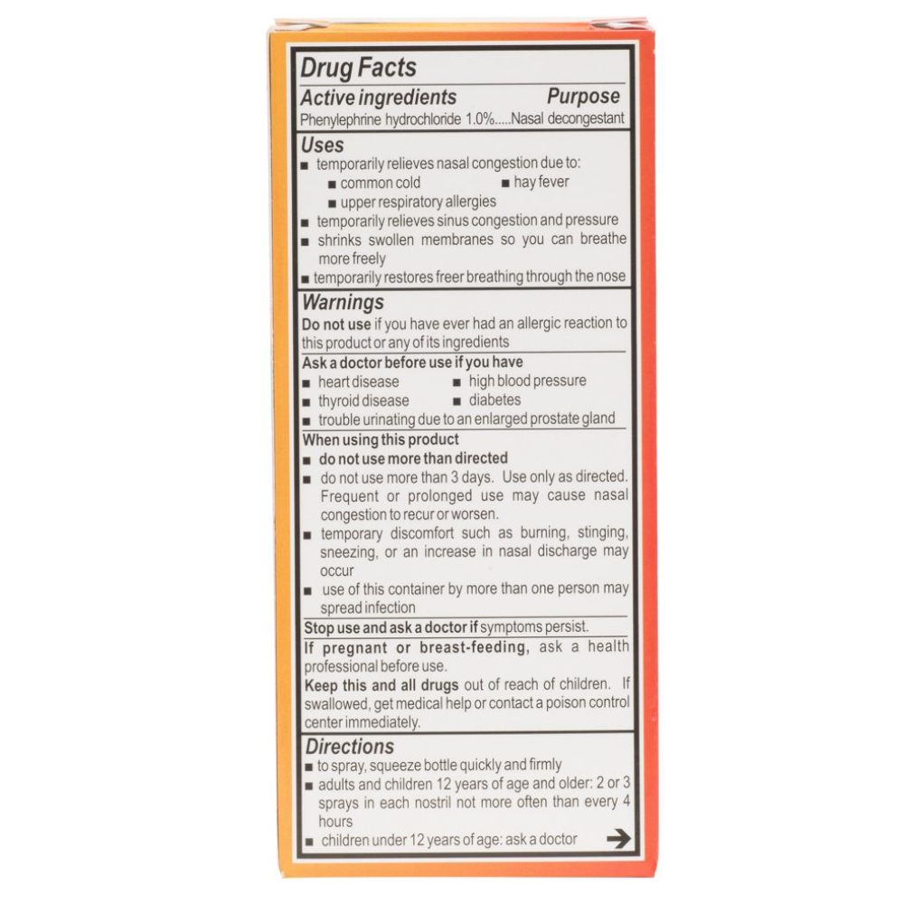 Neo-Sinefrina Spray Nasal Extra Fuerte, Fenilefrina Spray Nasal