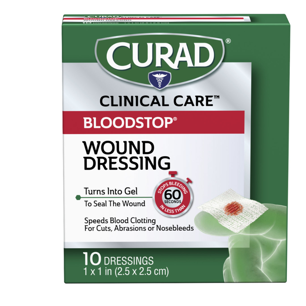 Gasa hemostática BloodStop, 2.5 cm x 2.5 cm, 10 unidades