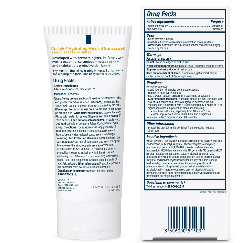 Hydrating Mineral Sunscreen SPF 30 Face Lotion