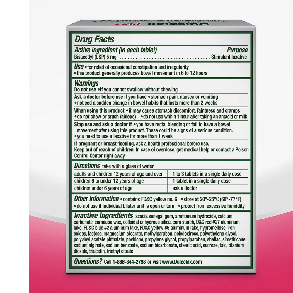 Dulcolax Pink Overnight Laxative 5 MG