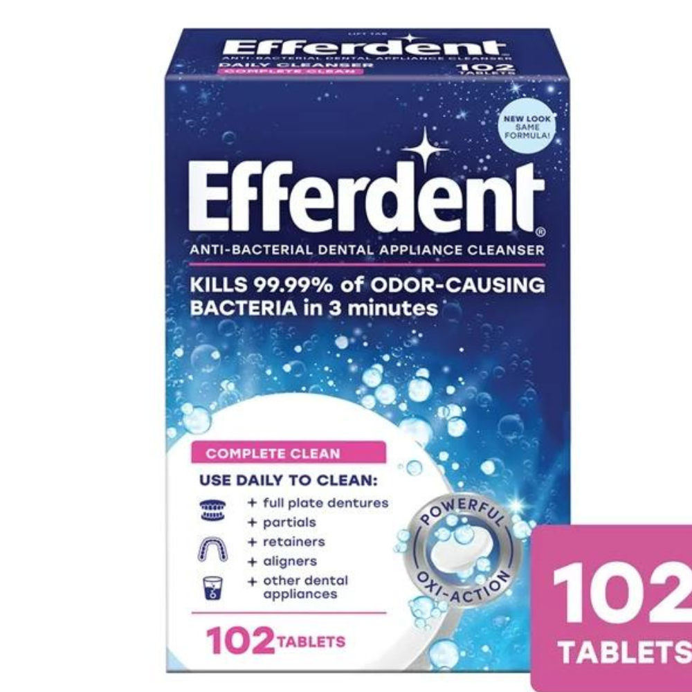 Pastillas limpiadoras antibacterianas para aparatos dentales Complete Clean