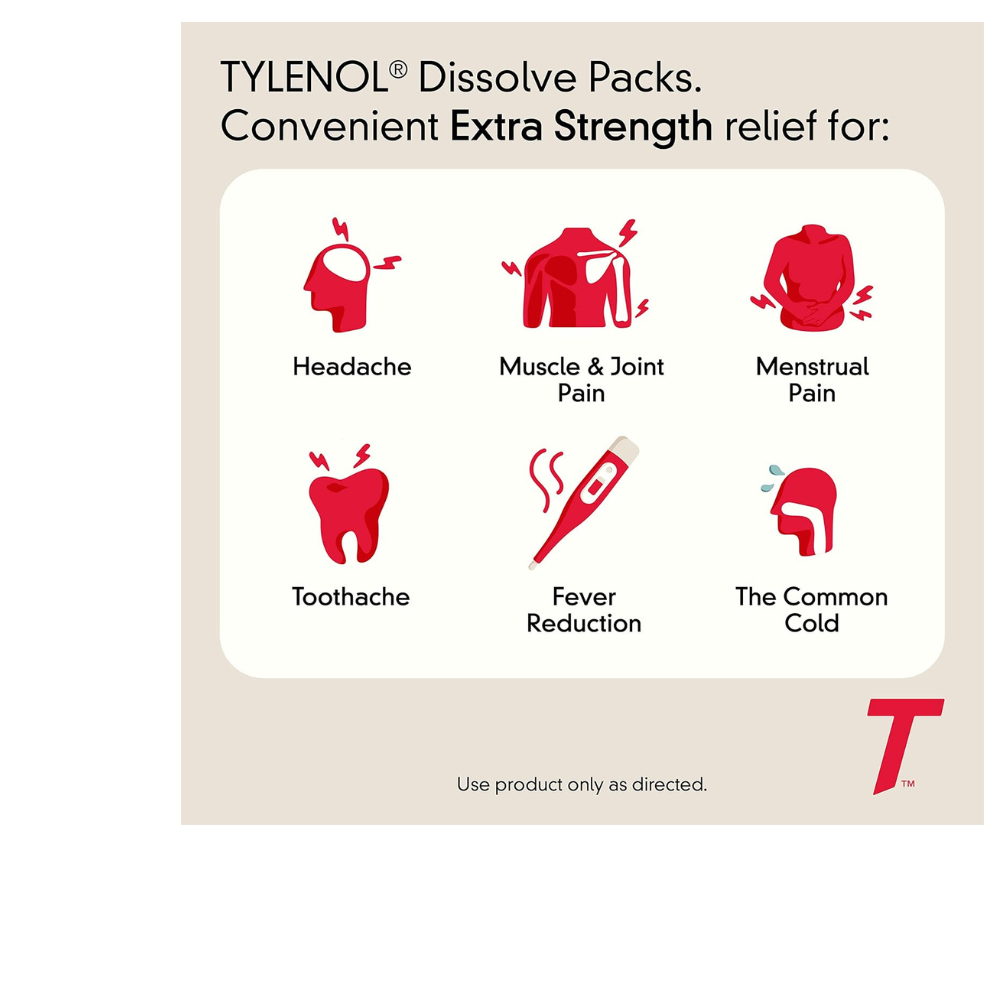 TYLENOL Extra Strength Dissolve Packs BERRY 500MG