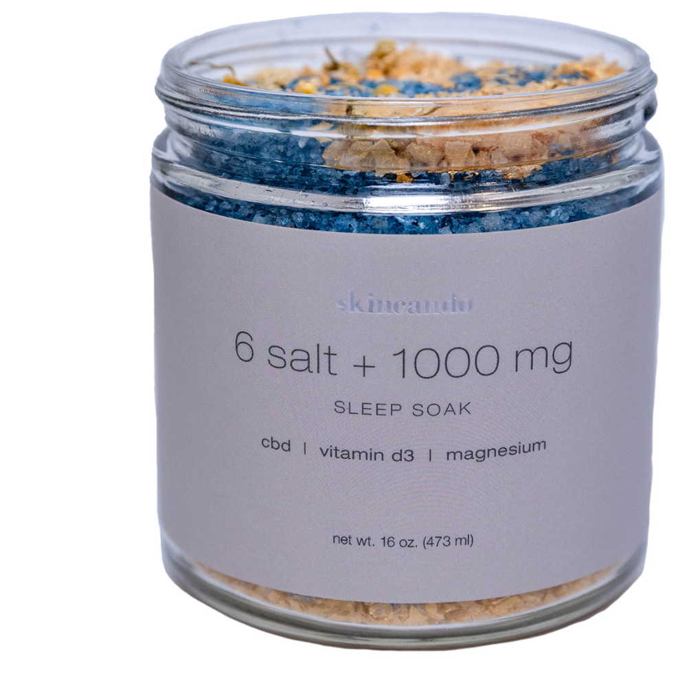 6 sales + 1000 mg de sales de baño relajantes