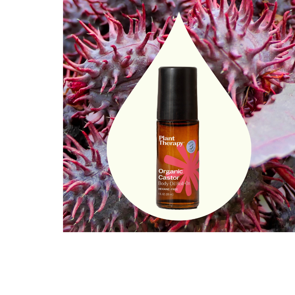 Aceite de ricino orgánico para el cuerpo con aplicador roll-on