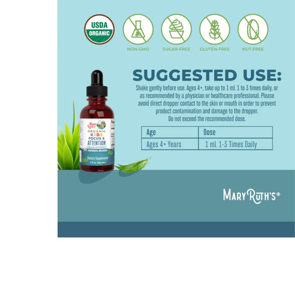 Organic Kids Focus & Attention Liquid Drops