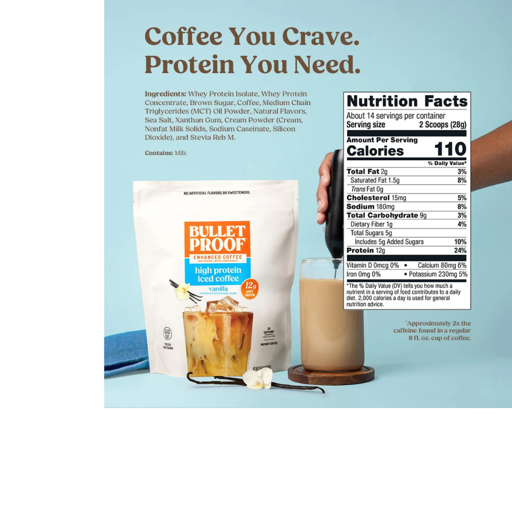 HIGH PROTEIN ICED COFFEE Vanilla, Instant Coffee