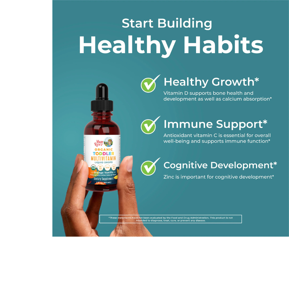 Organic Toddler Multivitamin Liquid Drops With Iron