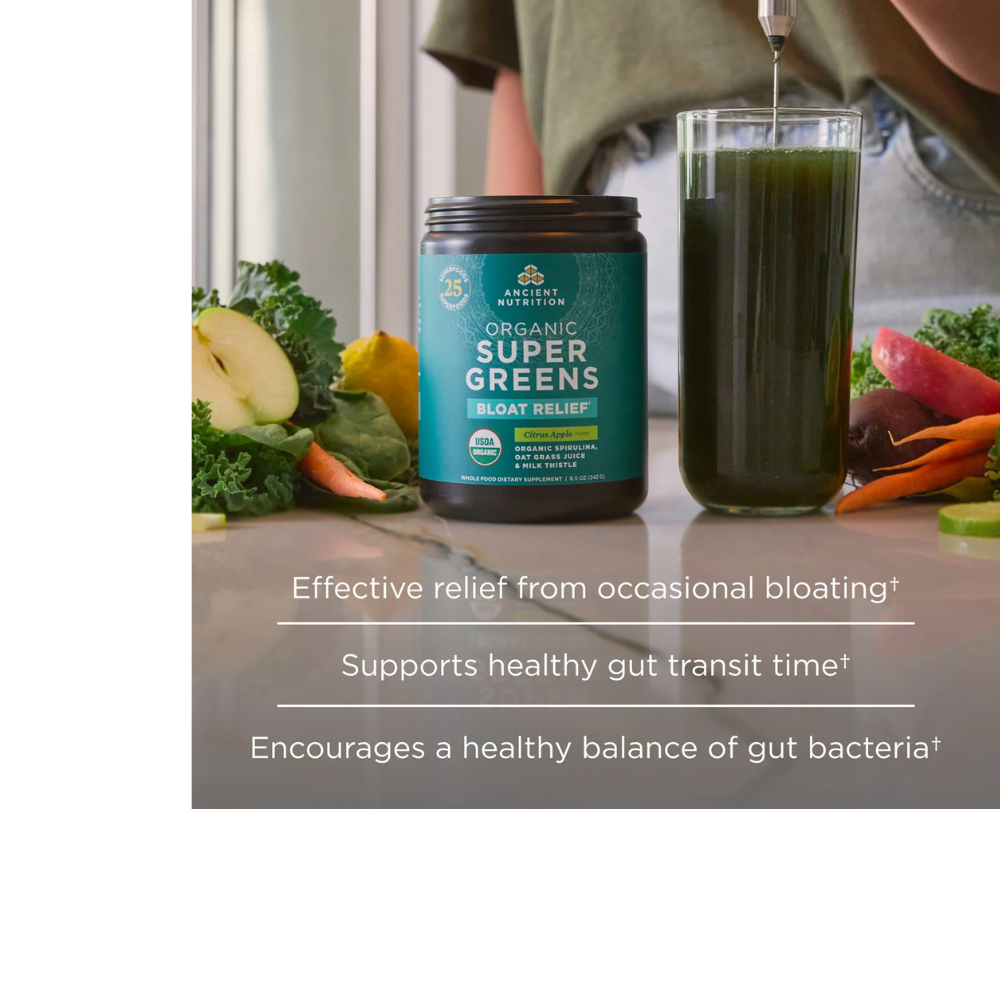 Organic SuperGreens Bloat Relief - CITRUS APPLE FLAVOR