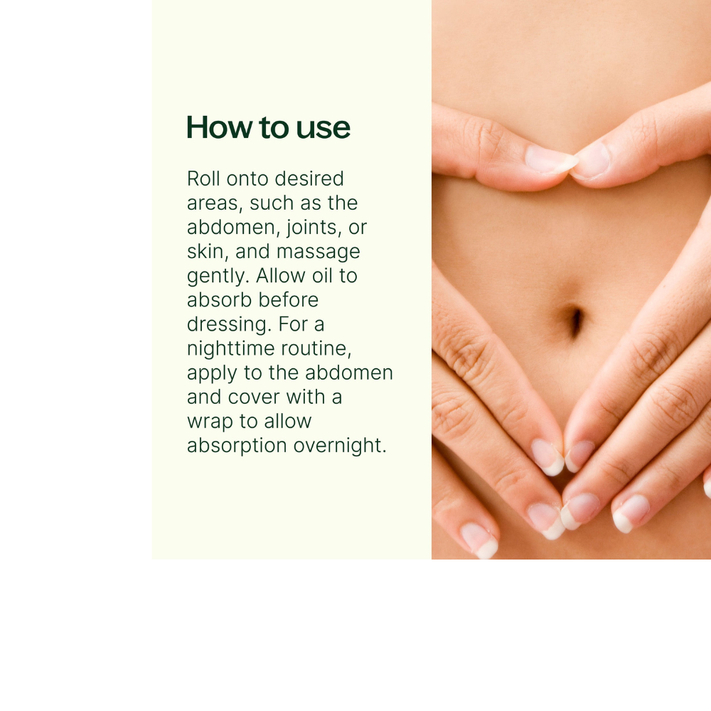 Aceite de ricino orgánico para el cuerpo con aplicador roll-on