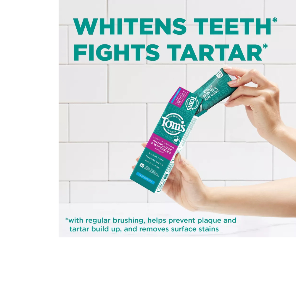 Fluoride-Free Antiplaque & Whitening Peppermint Natural Toothpaste